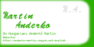 martin anderko business card
